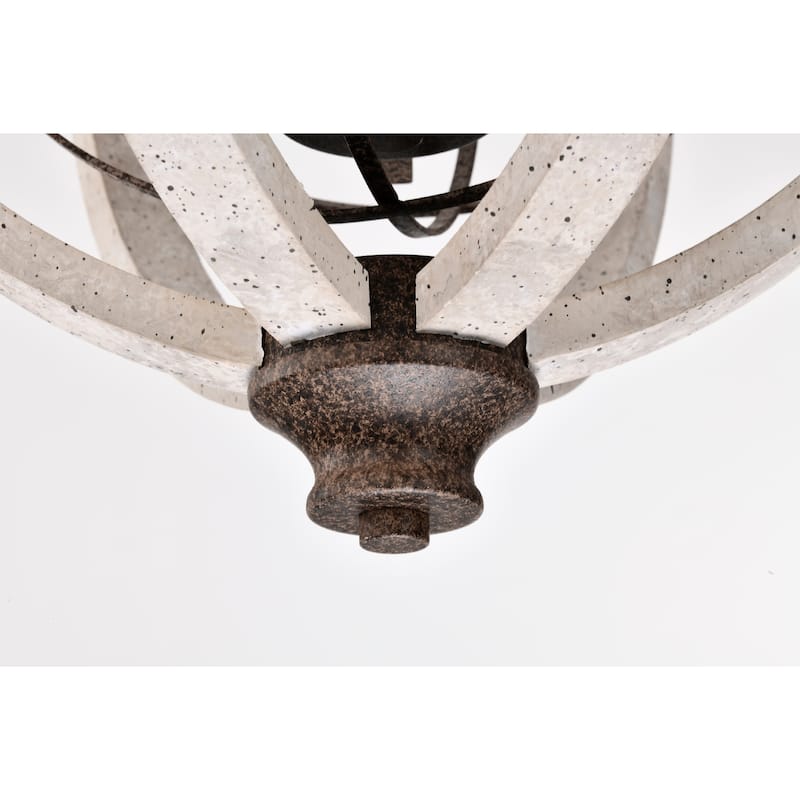 Reenie 14 Inch Farmhouse Globe Pendant Wood Grain 3 Light