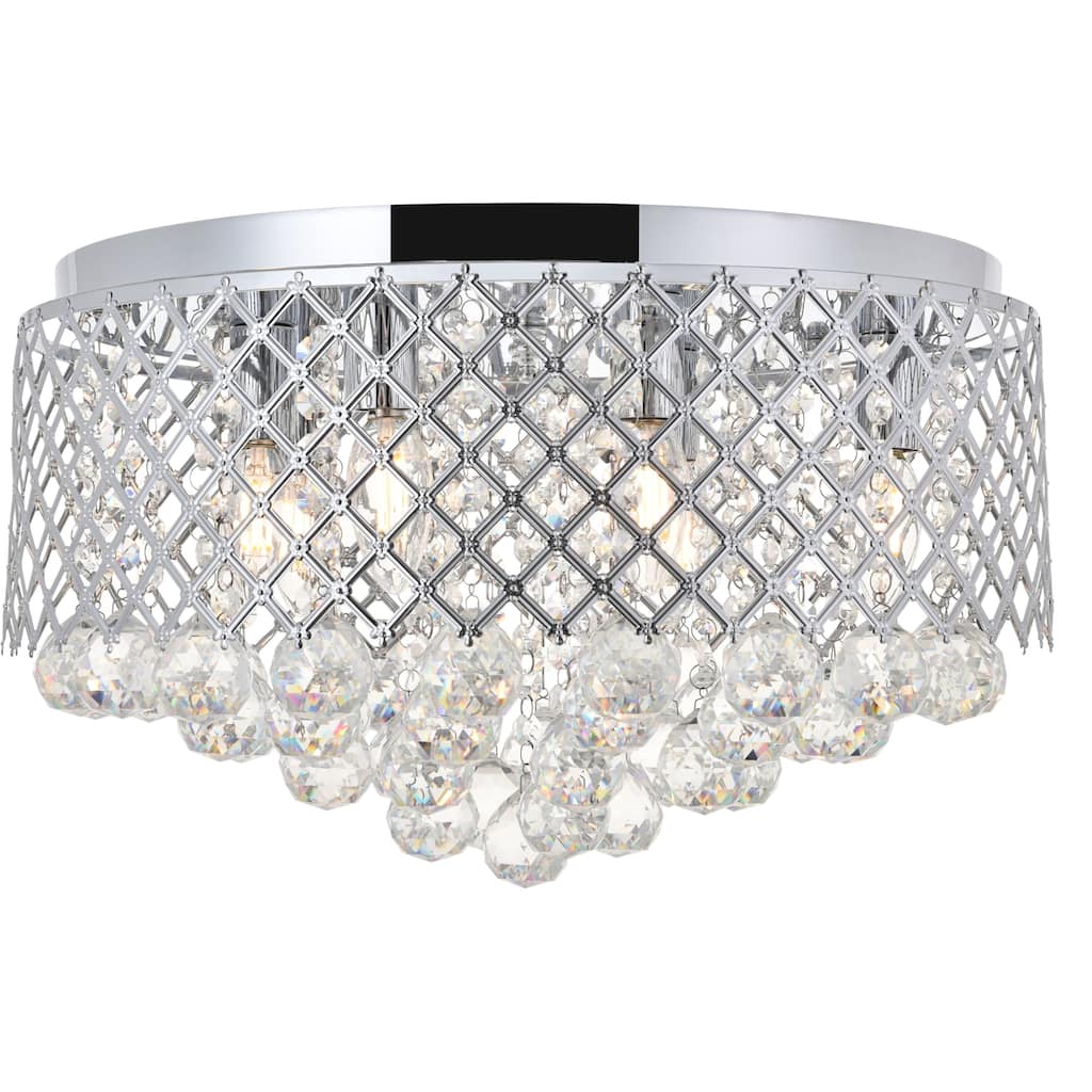 Elegant Lighting Tully 6 Light 18" Wide Flush Mount Drum Ceiling
