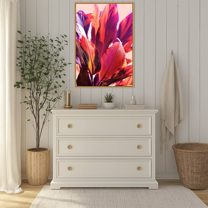 Fuchsia Leaves No. 1 by Gemma Bardot (23 x 33 in.), Framed Canvas Wall Art Print