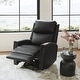preview thumbnail 60 of 111, Fiacro 30.31" Genuine Leather Wingback Swivel Rocker Recliner with Nailhead Trim
