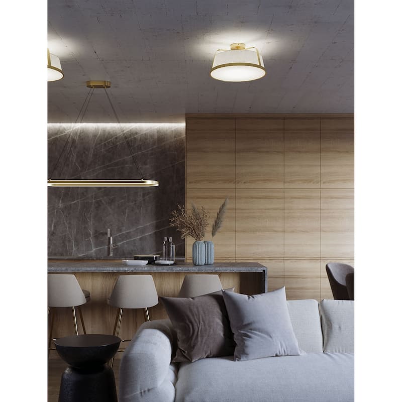AFX LIZC18MB Lizzette 2 Light 18" Wide Semi-Flush Ceiling Fixture