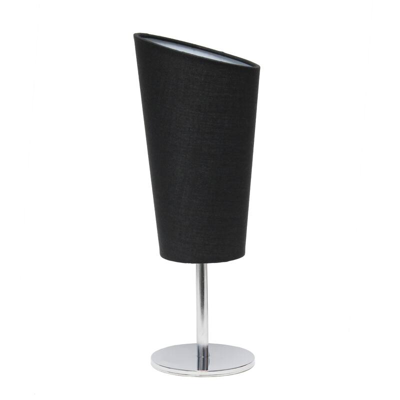 Metal Table Lamp with Slanted Shade - 12.5" - Black