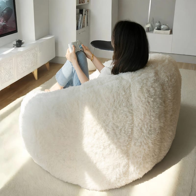 Giant Bean Bag Chair,Shell-Shaped Oversized Bean Bag Chair with Fille