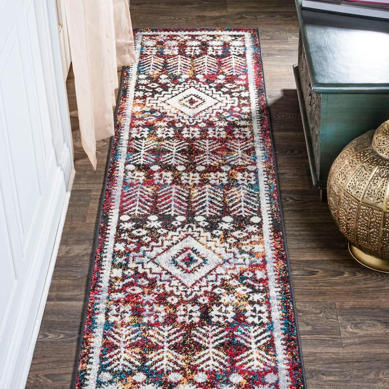 JONATHAN Y Palmette Distressed Kilim Area Rug