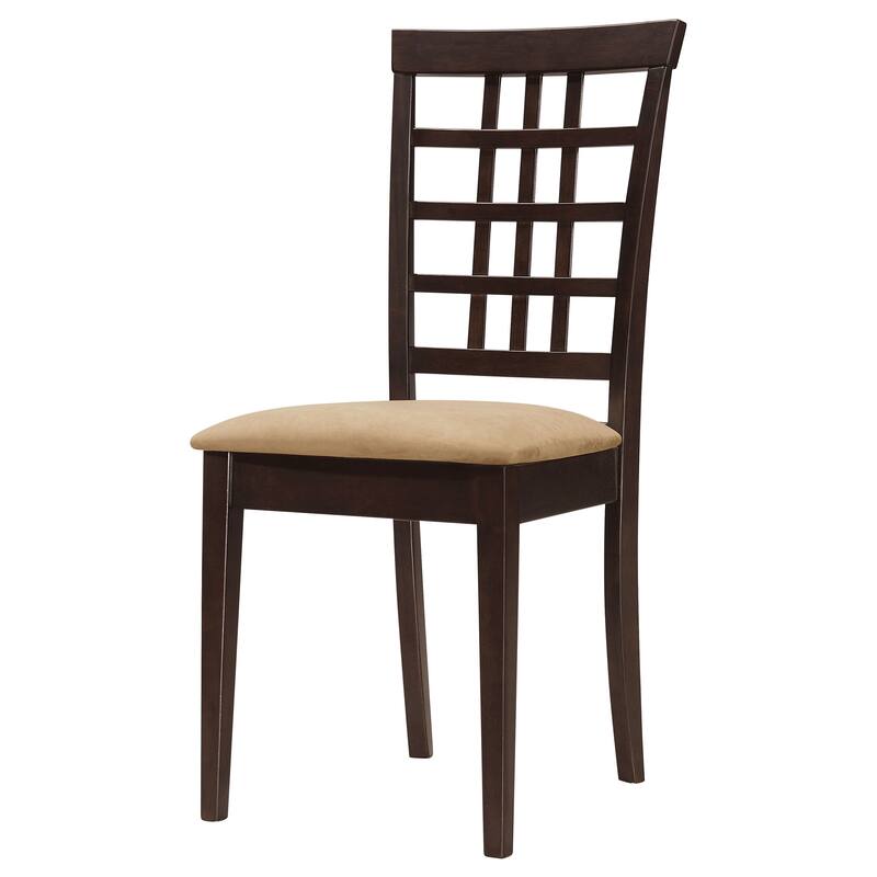 Kelso Cappuccino Lattice Back Dining Side Chair (Set of 2)