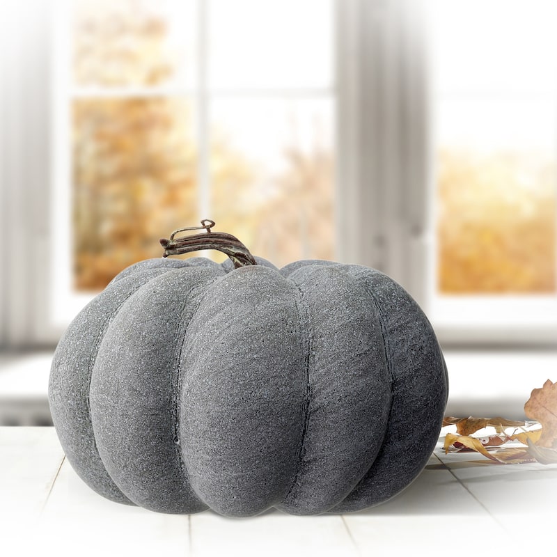 8" Waterproof Weathered Pumpkin W/Stem - Lavender