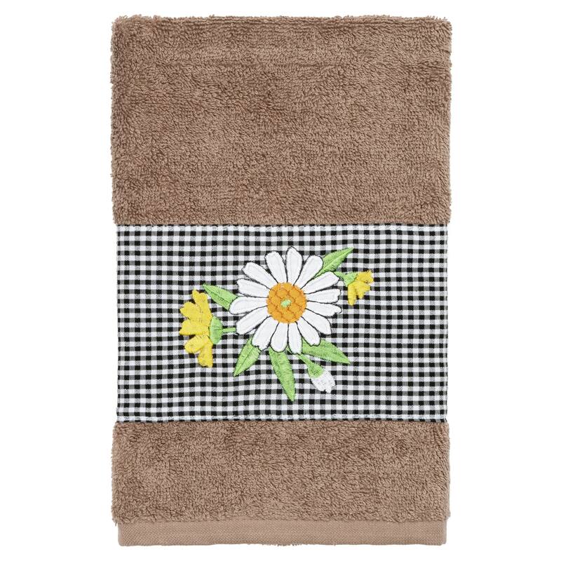 Authentic Hotel and Spa 100% Turkish Cotton Daisy 3PC Embellished Towel Set