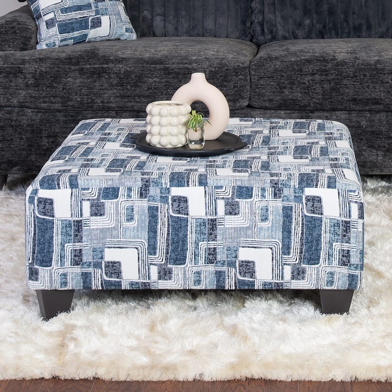 Roundhill Nexus Geometric Accent Cocktail Ottoman