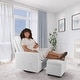 preview thumbnail 2 of 5, Evolur Aria Upholstered Plush Seating Glider Swivel with Ottoman - Fog Grey
