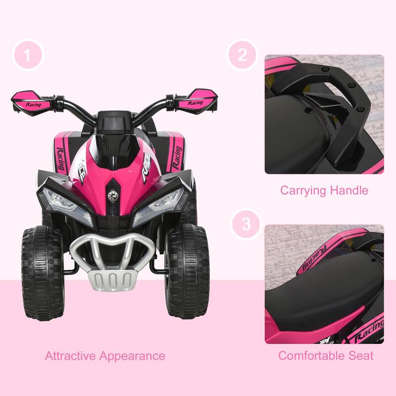 Kids Ride-On Push Car with LED Lights and Music, Foot-to-Floor Sliding Car for Toddlers, Walking ATV Toy, No Power Required