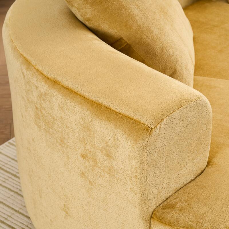 Moon shaped sofa, modern sleeper cat waist sofa with deep seat, non assembly sponge compression sofa