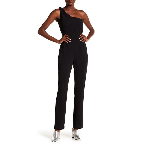 black straight leg jumpsuit