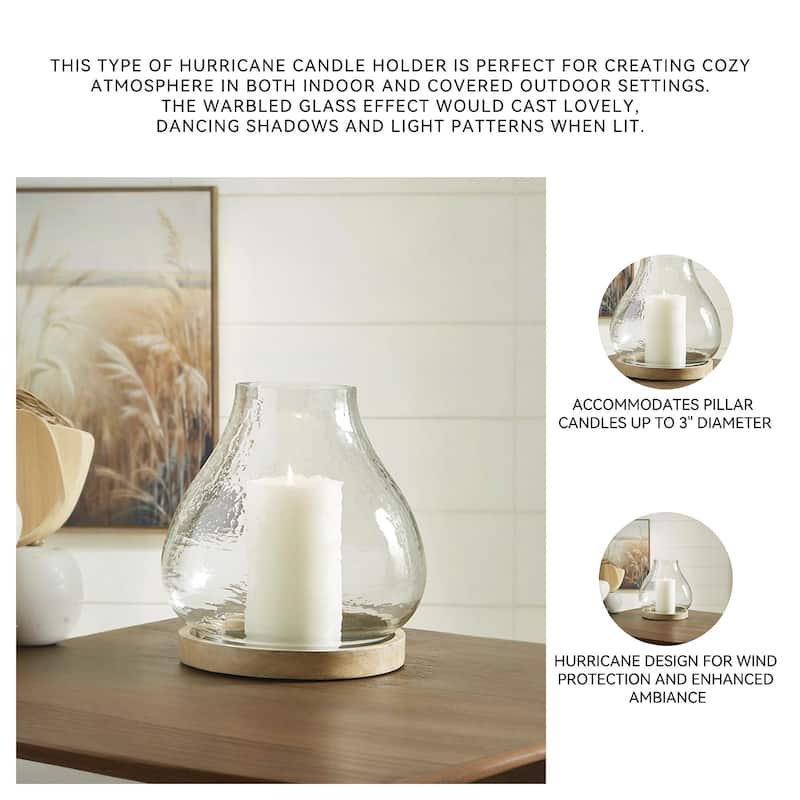 Signature Design by Ashley Adalisen Clear/Brown Candle Holder - 10.5" W x 10.5" D x 12" H