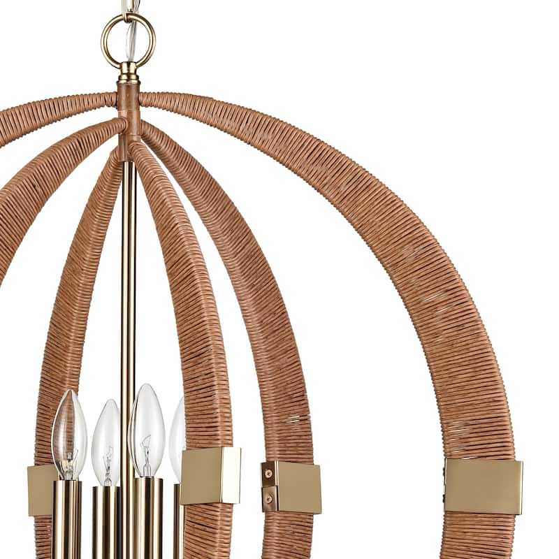 Elk Home Pyrus Brown Finish 27 Inch Wide 4 Light Pendant