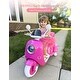 preview thumbnail 6 of 32, Girls Electric Motorcycle, 2-Seater Kids Motorcycle,12V Ride On Scooter for Kids, Cute Design with Stable 3-Wheel, Ages 3-6