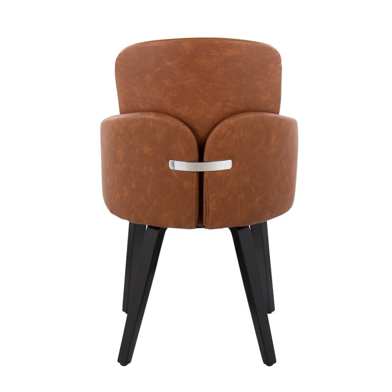 Silver Orchid Dahlia Dining Chair with Wood Legs (Set of 2)