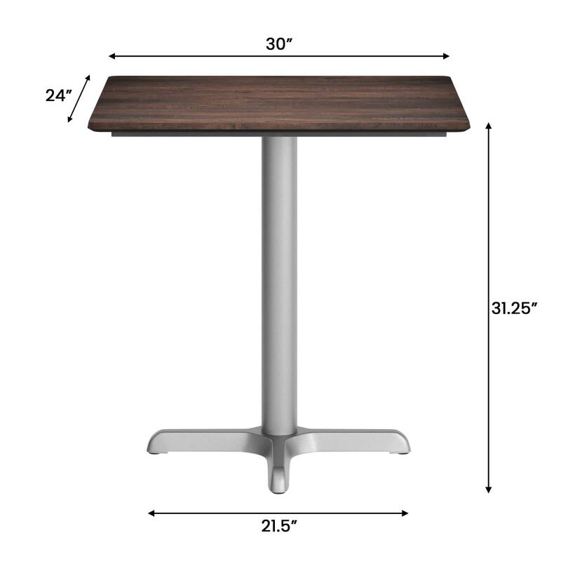 Commercial All-Weather HPL Tabletop with Crisscross Base - 29.75"W x 23.75"D x 31.25"H