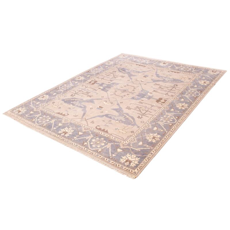 ECARPETGALLERY Hand-knotted Royal Oushak Light Khaki Wool Rug - 8'11 x 11'9