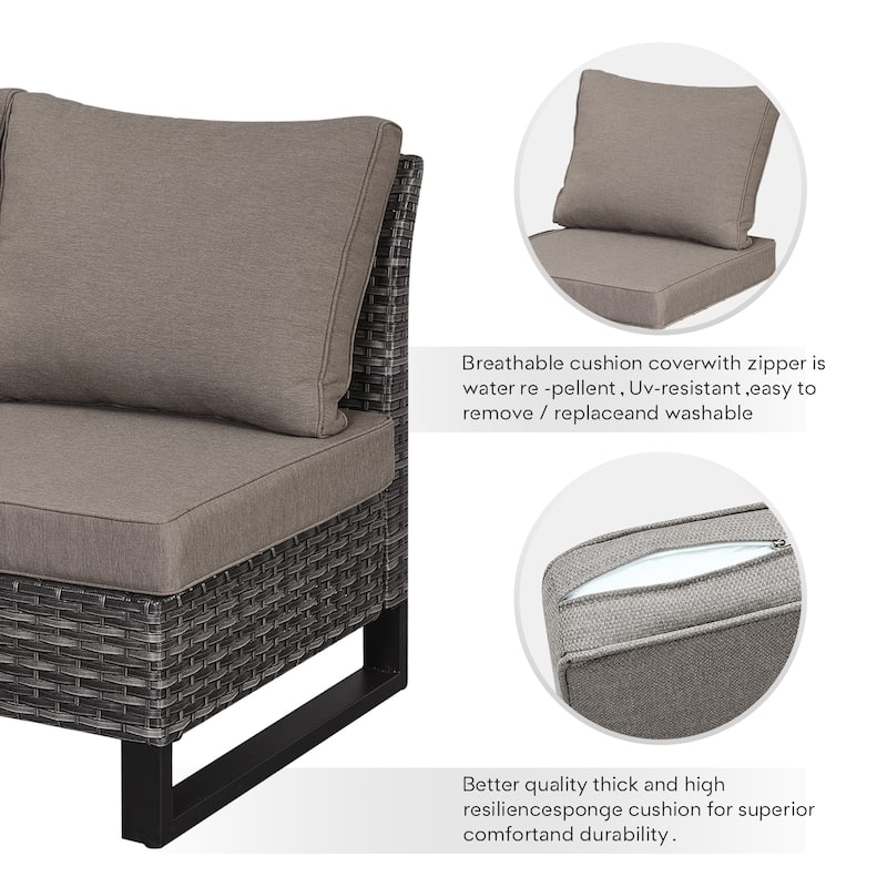 Outdoor Sectional Sofa High Back Sofa with Cushion