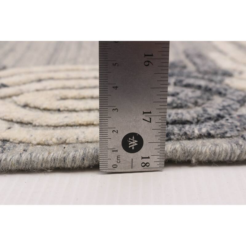 ECARPETGALLERY Hand-knotted Tangier Light Grey Wool Rug - 5'2 x 8'0