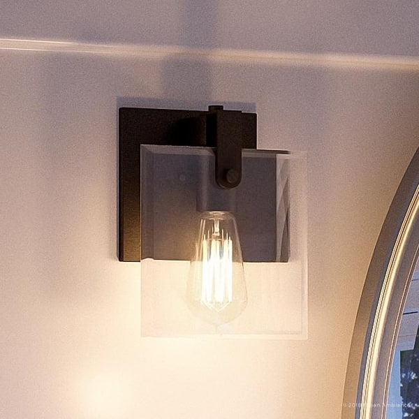 slide 1 of 7, Luxury Modern Farmhouse Bathroom Vanity Light, 8.38"H x 7"W, with Industrial Chic Style, Olde Bronze Finish by Urban Ambiance