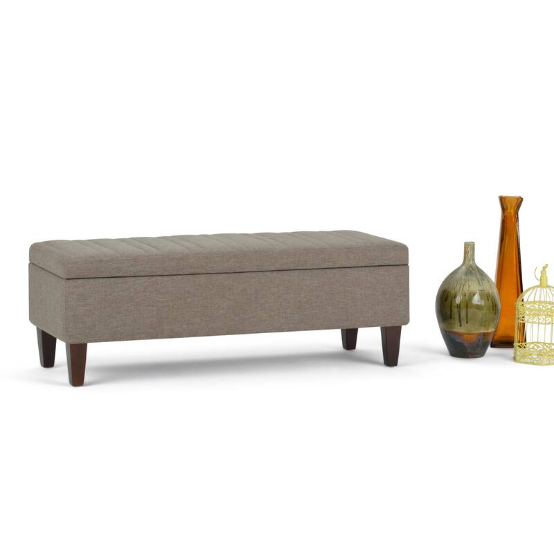 WYNDENHALL Garret 48 inch Wide Contemporary Rectangle Storage Ottoman - Fawn Brown