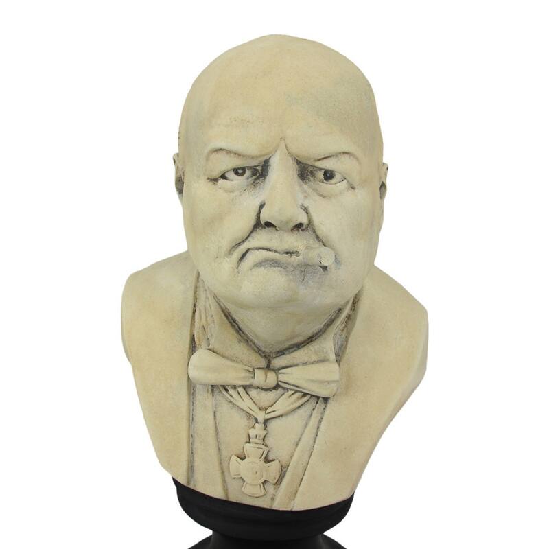 Ceramic Winston Churchill With Cigar Bust - 12.75 X 7 X 6 inches