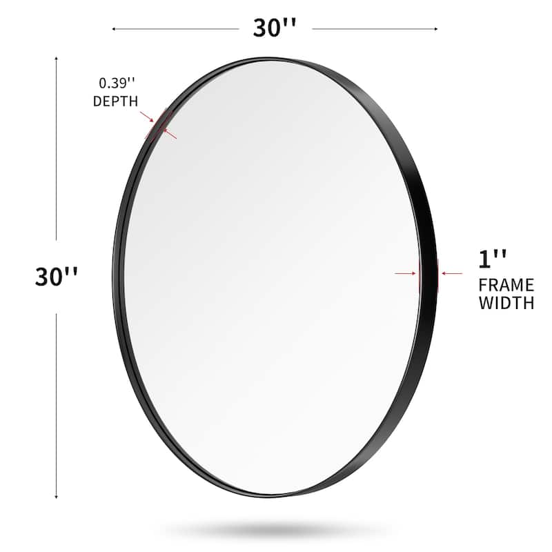 Modern Wall Mirrors, Round Mirror with Metal Framed, Bathroom Mirror with Round Corner Vanity Mirror Accent Mirror