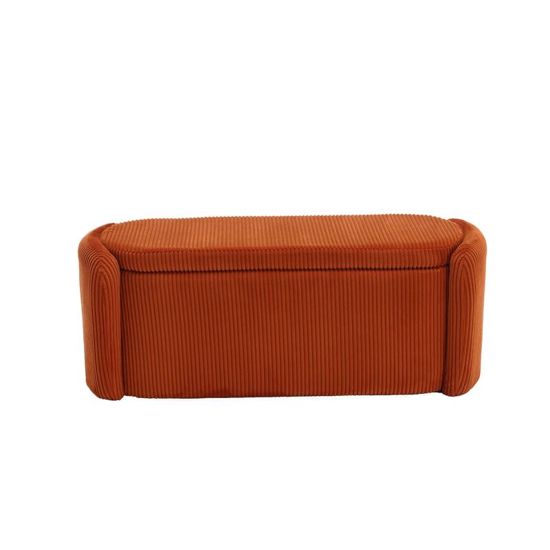 Entryway Upholstered Fabric Storage Ottoman