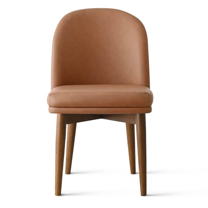 Faux Leather Upholstered Parson Chair(Set of 2)