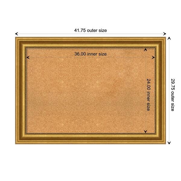 dimension image slide 5 of 15, Parlor Framed Cork Bulletin Memo Board