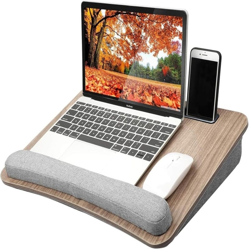 Portable Lap Laptop Desk - Dark Brown Woodgrain
