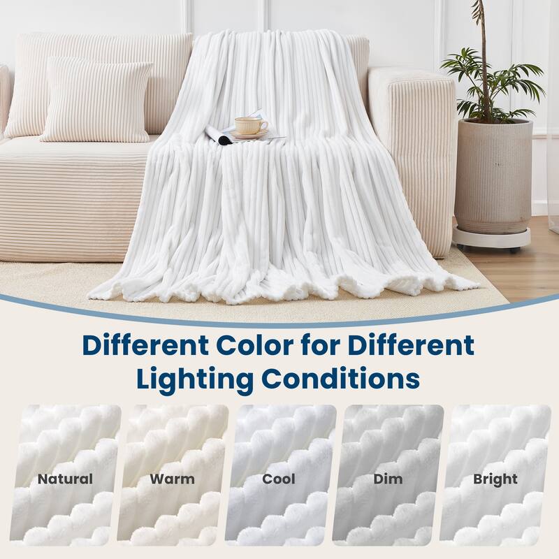 Textured Stripe Cozy Throw Blanket, Ultra-Soft, All-Season Comfort for Every Adventure