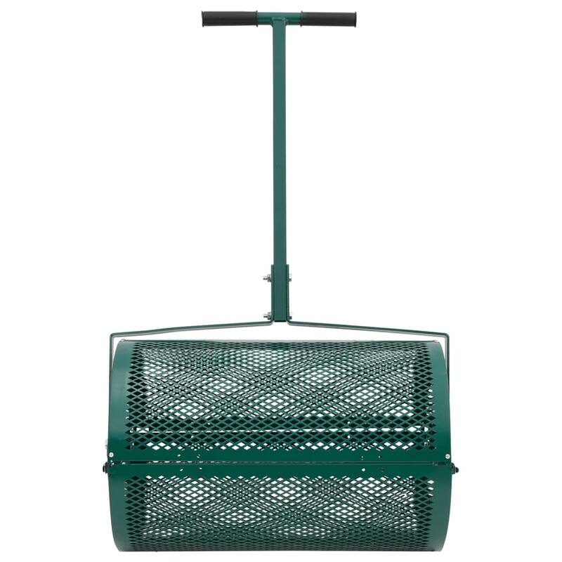 vidaXL Compost Spreader Green Steel Standard Height-Adjustable - 25.6 x 42.3 x 15.7