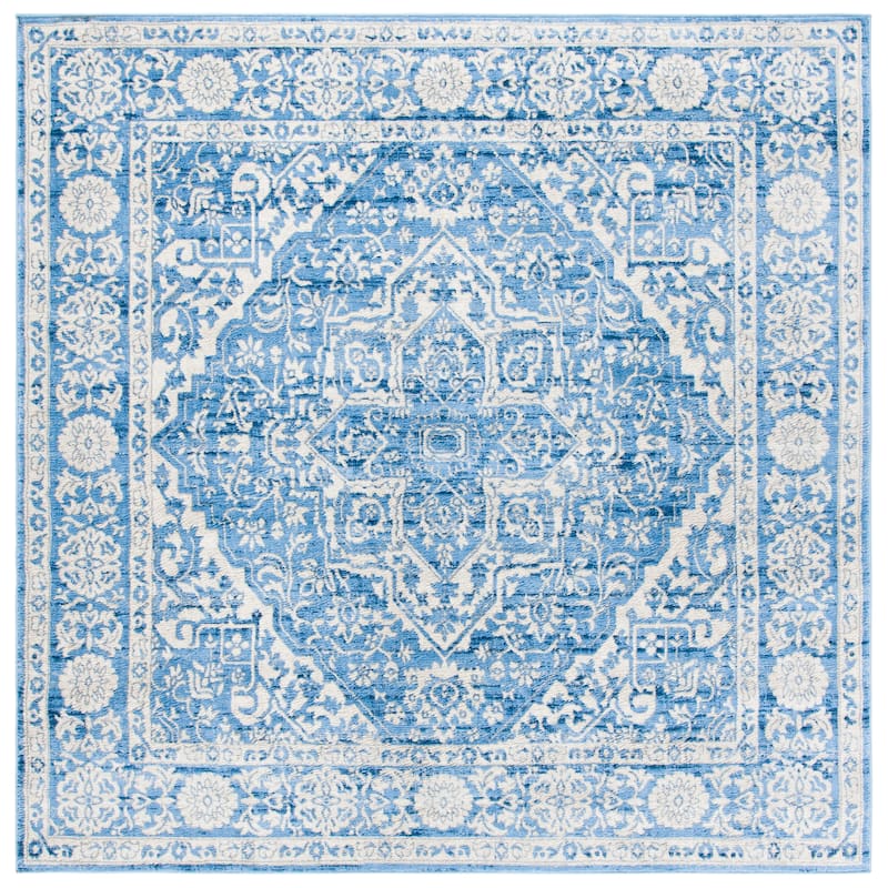 SAFAVIEH Brentwood Þordis Oriental Medallion Rug - 6'7" Square - Ivory/Navy
