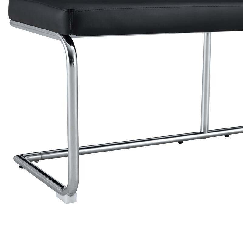 Roomfitters Modern Shoe Bench with Silver Metal Legs, Upholstered Sofa Bench for Bedroom and Living Room