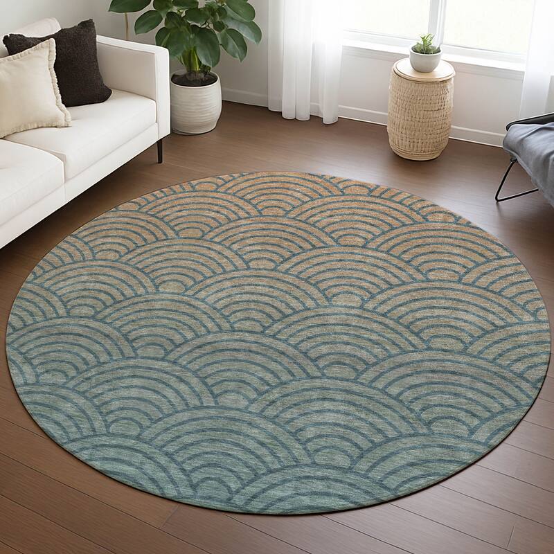 Machine Washable Indoor/ Outdoor Contemporary Poppy Chantille Rug