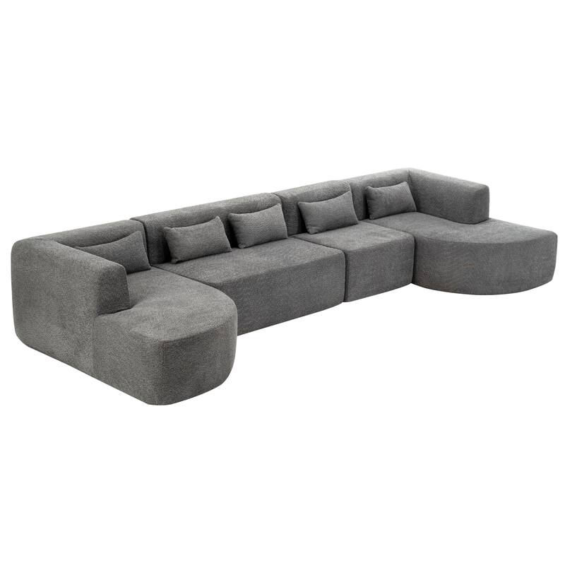 143.7inch Upholstered Sofa Free-combined Sofa Couch