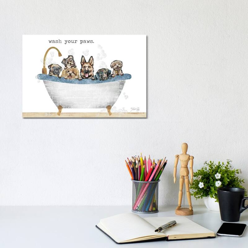iCanvas "Wash Your Paws" by Marla Rae Canvas Print - 8x12x0.75