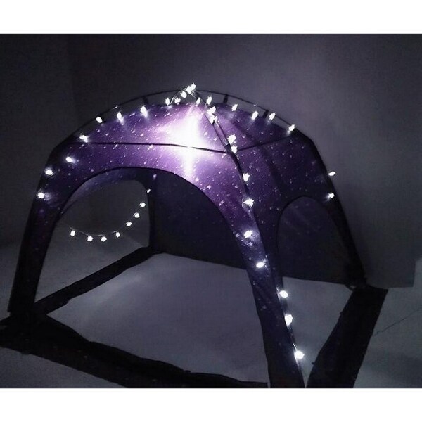 purple bed tent