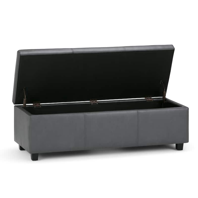 WYNDENHALL Franklin 48-in. Wide Contemporary Rectangular Storage Ottoman