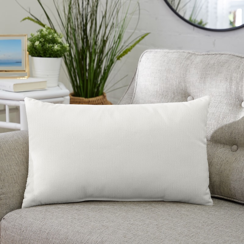 Sorra Home Indoor Knife Edge Pillow Single - 14 in H x 24 in W x 6 in D - Ivory