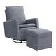 preview thumbnail 9 of 10, Soho Baby Everlee Upholstered Glider/Ottoman Black
