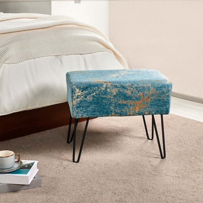 Jacquard Chenille Ottoman