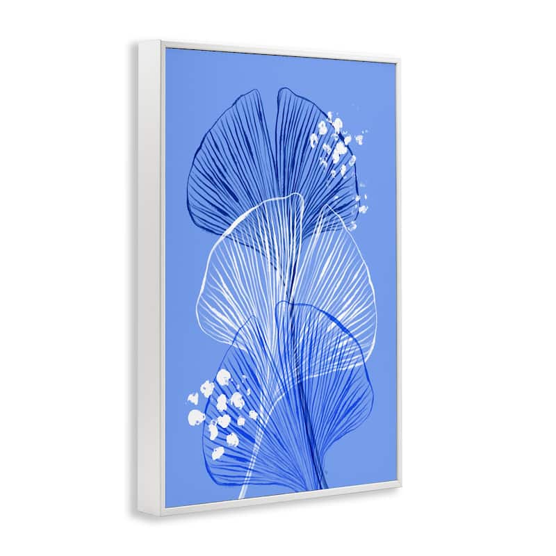 Stupell Layered Blue Gingkoes Framed Giclee Art Design By Martina Pavlova