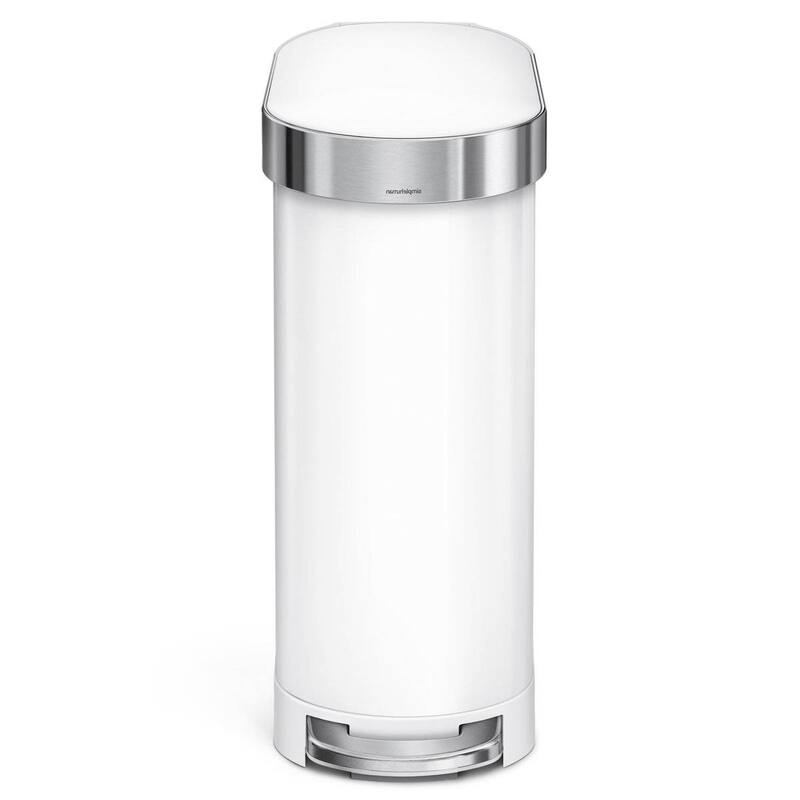 Steel 12-Gallon Narrow Kitchen Trash Can with Step On Lid