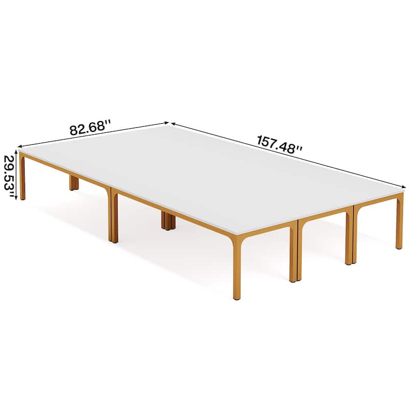 78.74" Large Rectangle Conference Table, Office Meeting/Seminar/Business Table Desk for Office Boardroom & Meeting Room