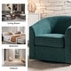 preview thumbnail 32 of 106, Cuenca Modern Living Room Wooden Upholstered 360° Swivel Barrel Chair with Metal Base and Wide Backrest