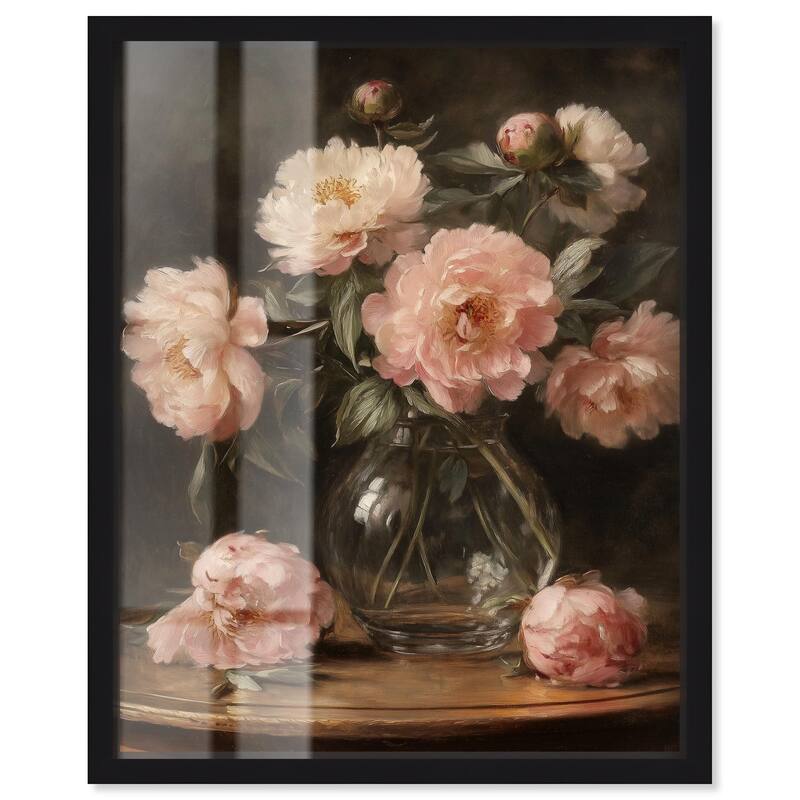 Vintage Velvet Vase Shadowbox by Art Remedy - Black - 24" x 30"