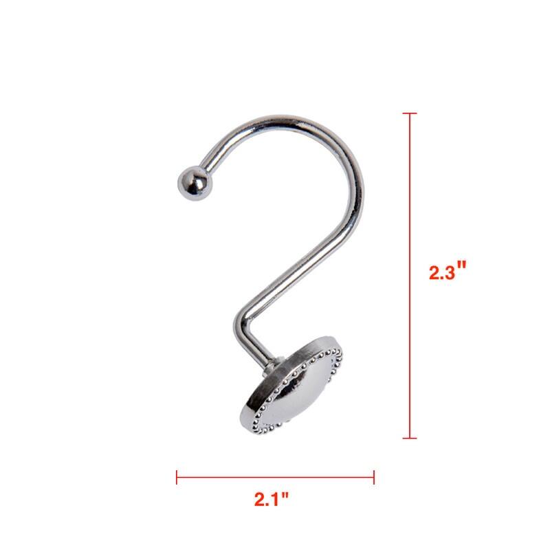 Utopia Alley Rustproof Zinc Shower Curtain Rings for Bathroom, Set of 12